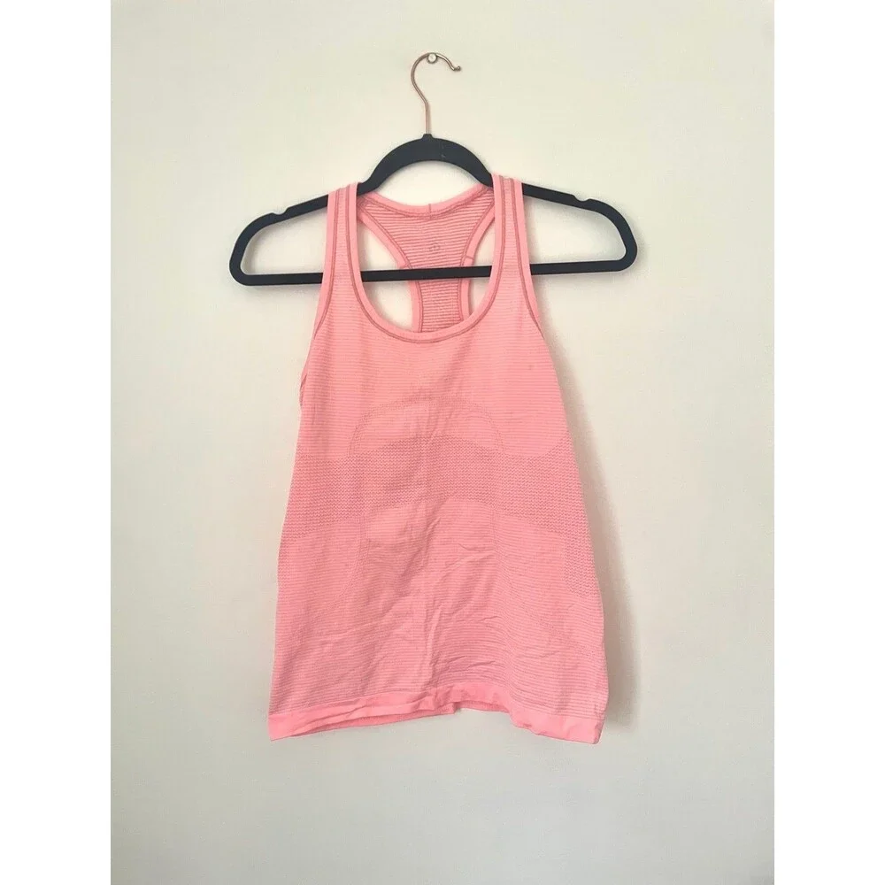 Lululemon womens racerback  pink taupe swiftly tank top  size 8 Great condition